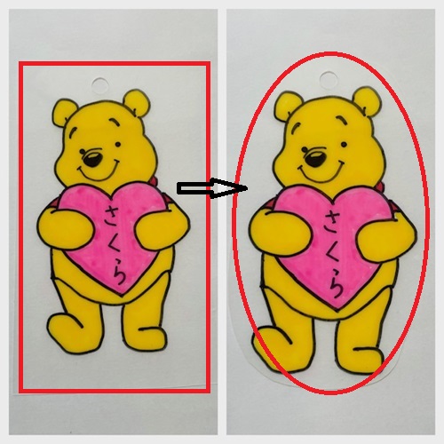 プラ板の周りをイラストに沿ってハサミで切る