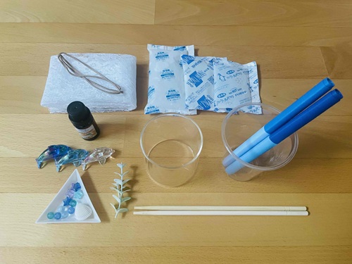 保冷剤の中身で作るアクアリウム風芳香剤の材料
